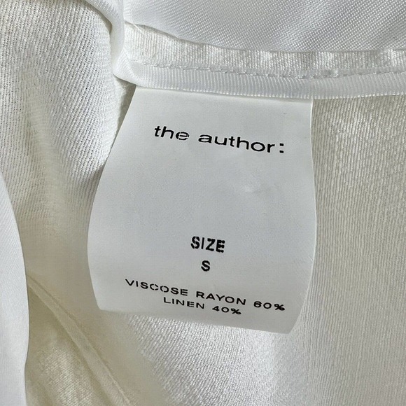 The Author White Linen Blend Le Single Relaxed Fit Blazer Jacket Sz S NWT - Picture 14 of 16